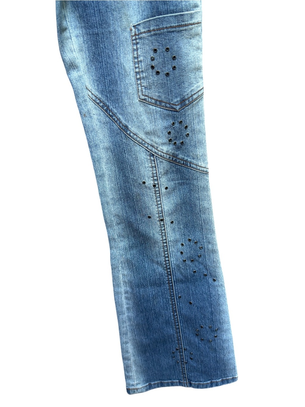 Vintage Y2K S.O.B. DENIM Metallic Star-Studded Cargo Jeans